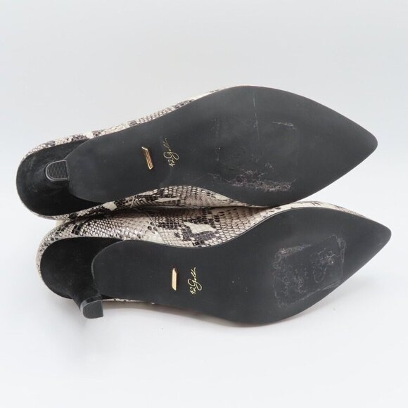 42 Gold Ojai Womens 8.5 Leather Snake Snakeskin Python Print Heeled Ankle Boots - Picture 8 of 11